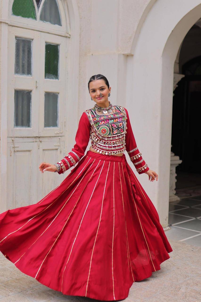 NAVRATRI LW 7145 Roman Red Party wear lehenga choli supplier